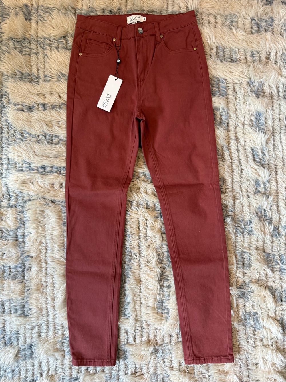 Molly Bracken Women's Skinny Jeans in Dark Terra Cota